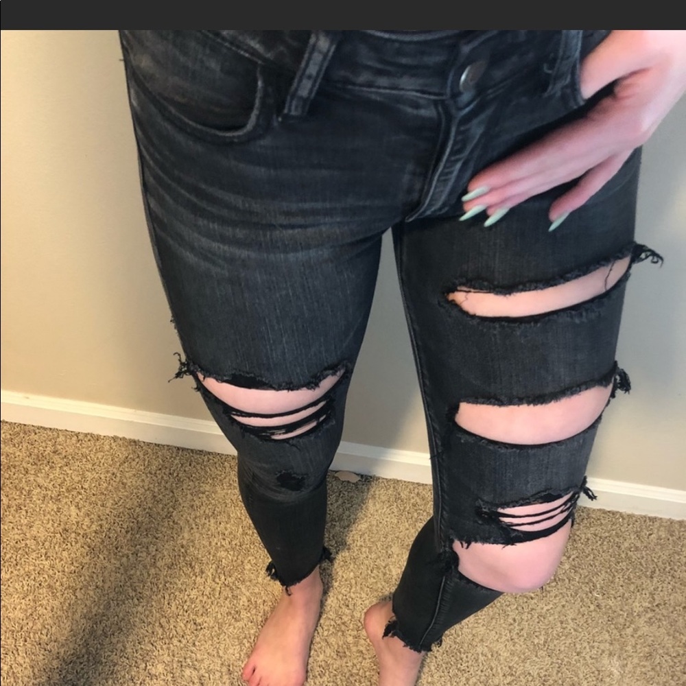 American eagle distressed front and back jeans